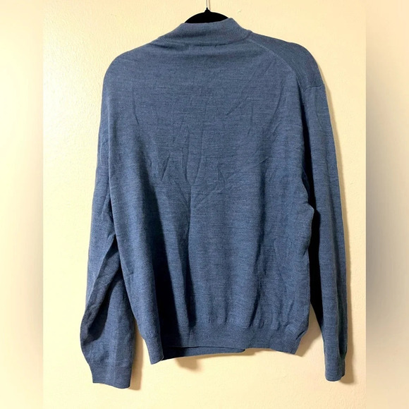 Roberto Villini 100% Wool Men’s sweater XL NWT Blue mock neck - Picture 2 of 4